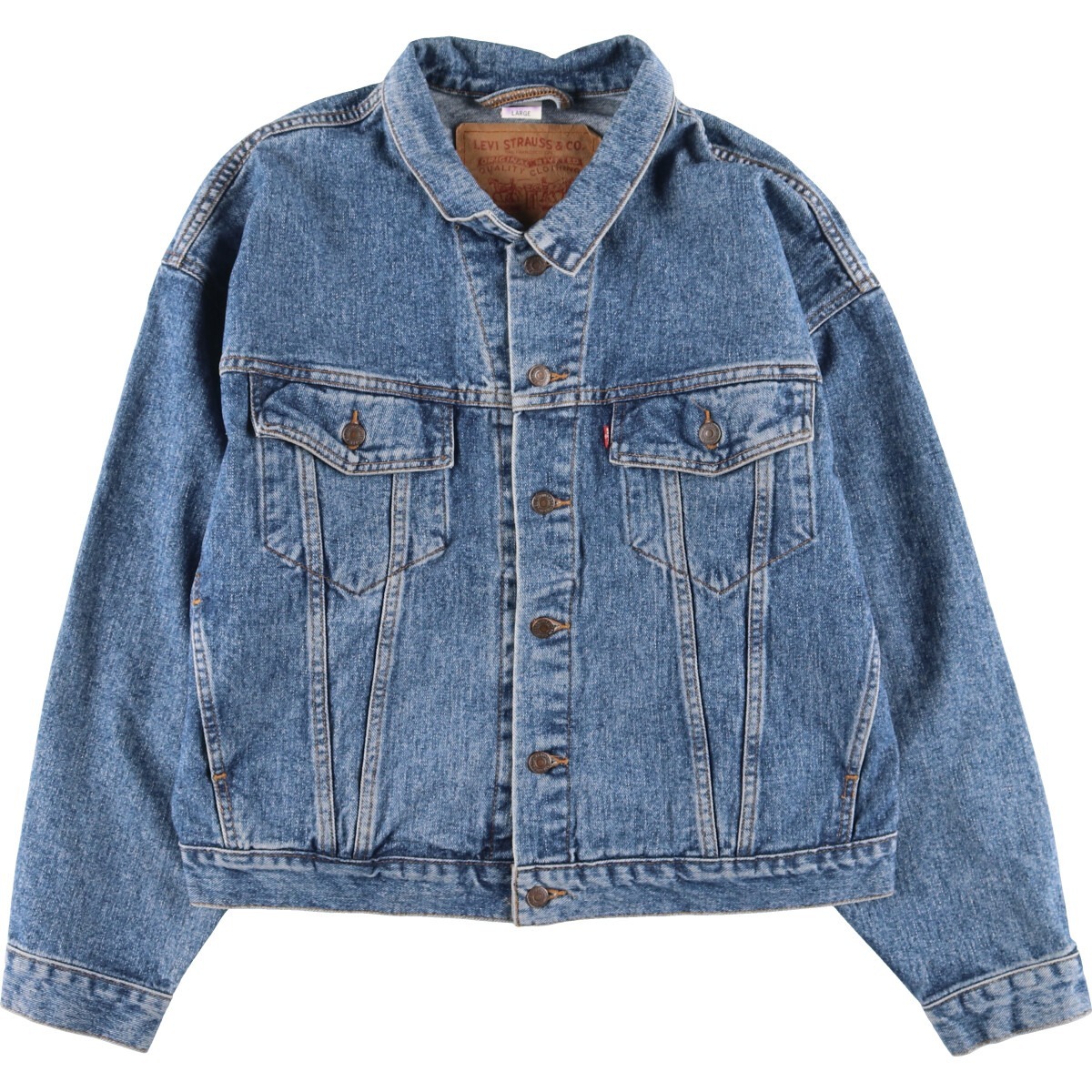 古着 90年代 リーバイス Levi's 70598-4891 デカパッチ デニムジャケット Gジャン メンズL ヴィンテージ /eaa423791_画像1