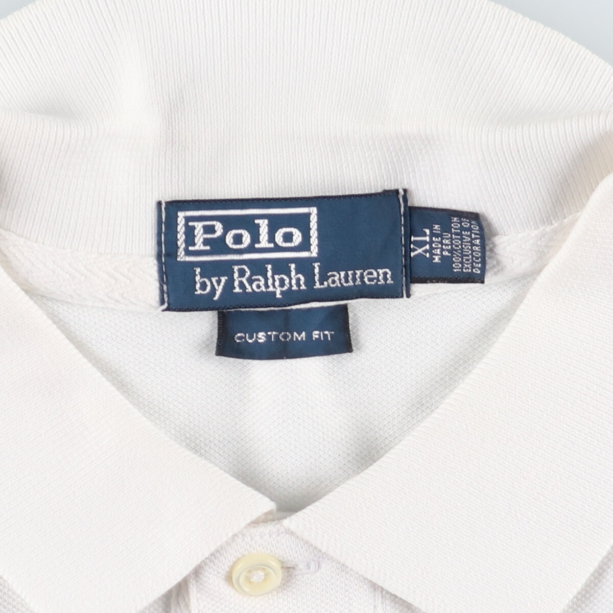 古着 ラルフローレン POLO by Ralph Lauren CUSTOM FIT ビッグポニー 袖刺繍 バック刺? 半袖 ラガーシャツ メンズXL /eaa427587_画像3