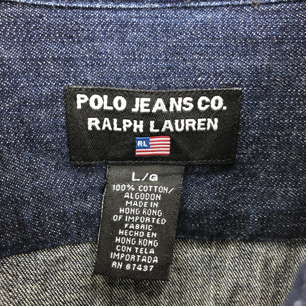 古着 00年代 ラルフローレン Ralph Lauren POLO JEANS COMPANY 長袖 デニムシャツ メンズL /eaa427333_画像3