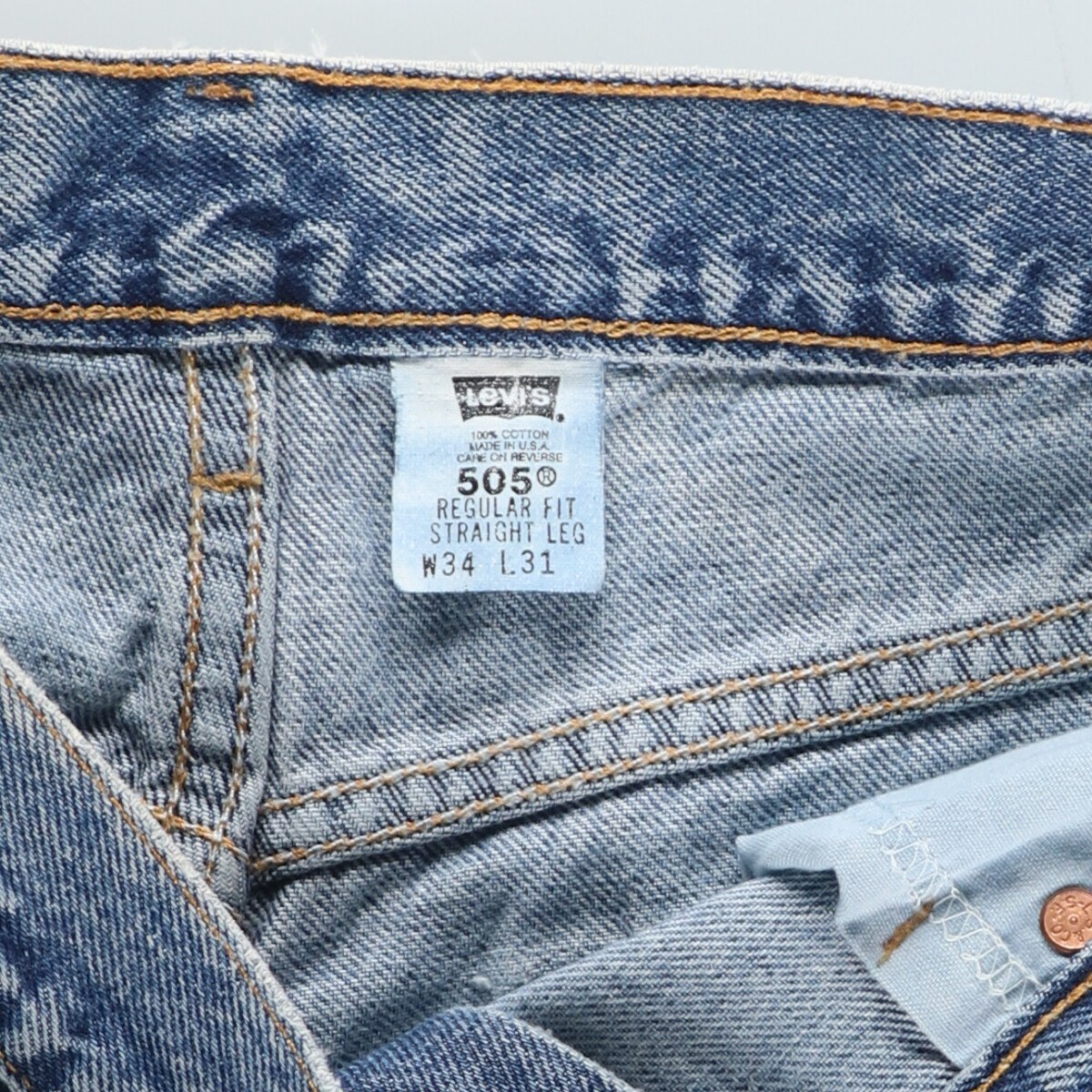 古着 00年代 リーバイス Levi's 505 REGULAR FIT STRAIGHT LEG テーパードデニムパンツ USA製 メンズw34 /eaa426885_画像4