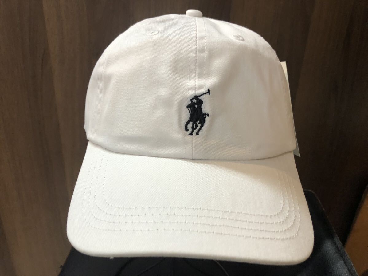 ポロ ラルフローレンホワイト キャップ 帽子 Polo Ralph Lauren CAP ユニセックス ホワイト　ブラックロゴ_画像2