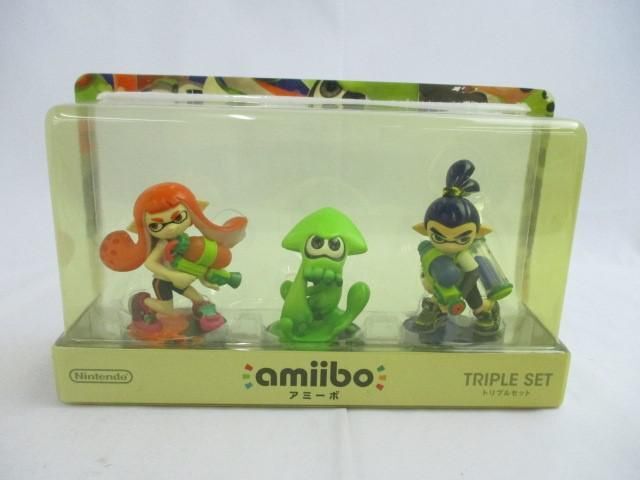 【同梱可】中古品 スプラトゥーン amiibo アミーボ トリプルセット ガール(オレンジ) ボーイ(ブルー) イカ(グリーン)_画像1