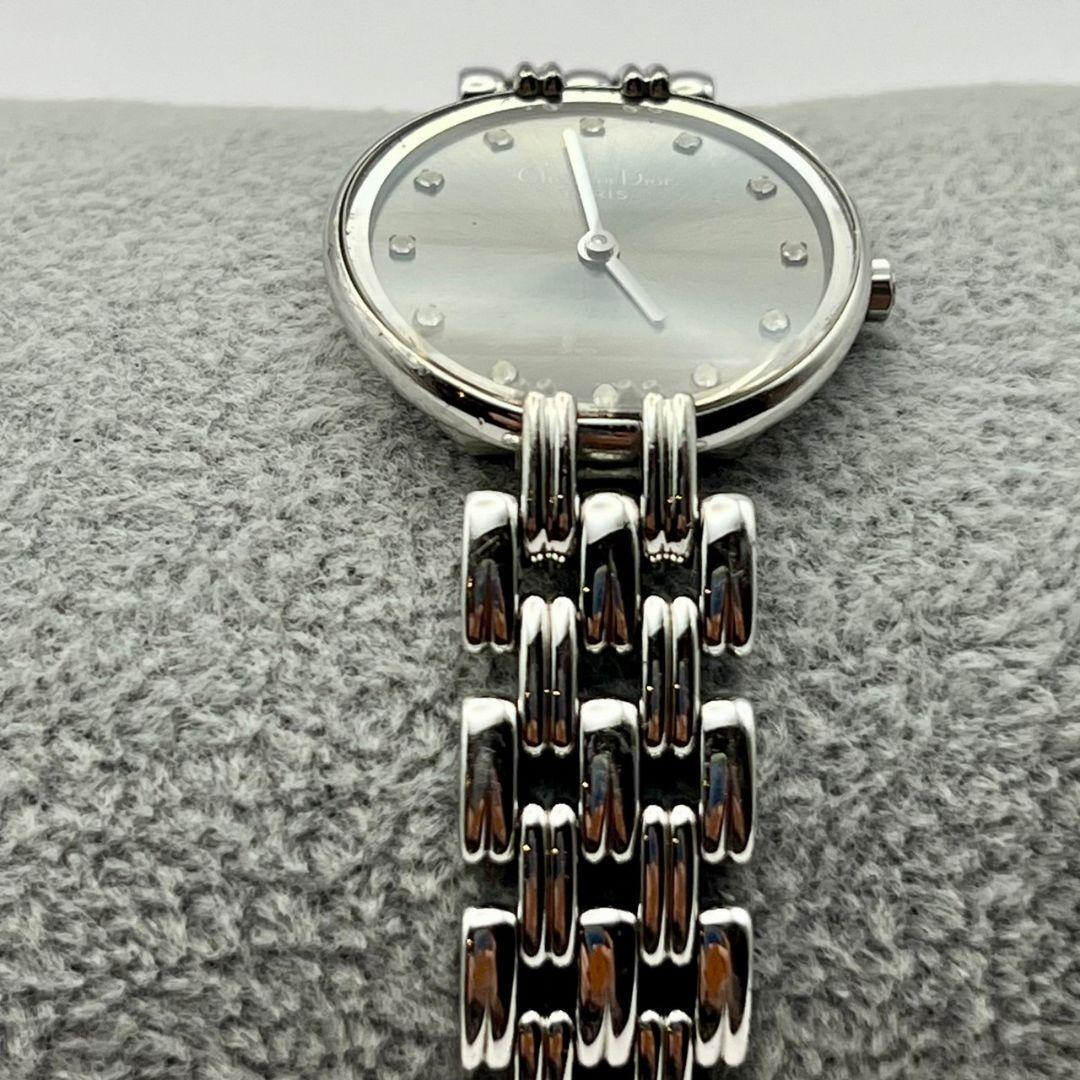 希少 Christian Dior クリスチャンディオール バギラ 12Pダイヤ 腕時計 D44-120 クォーツ 動作品 ラウンド ブレスレット ラインストーン_画像5