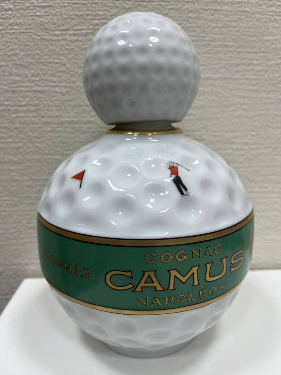 【SYC-3145】CAMUS NAPOLEON COGNAC カミュ ナポレオン コニャック TROPHEE ゴルフ 未開栓 陶器 重量写真参照 保管品_画像3