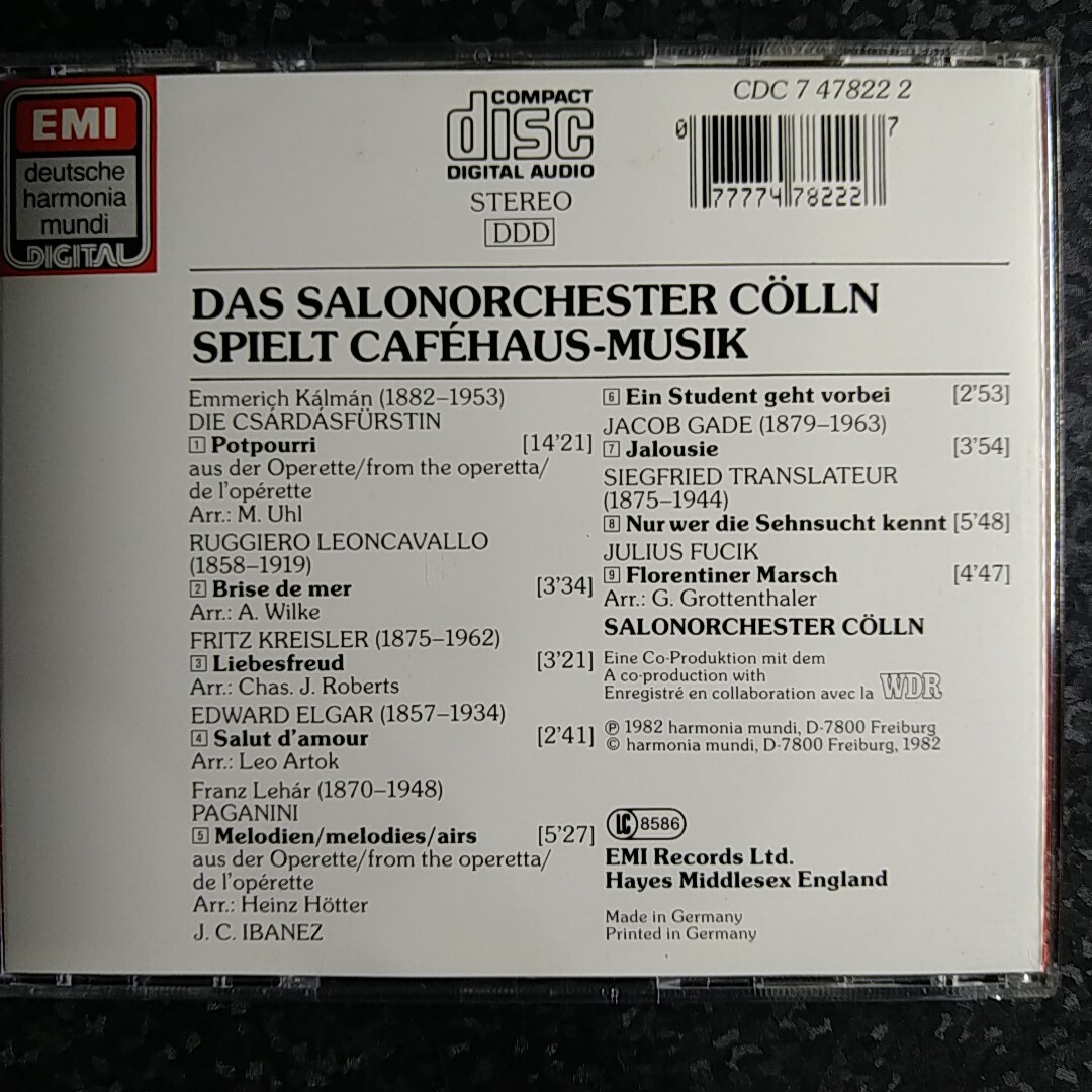c（独盤）ケルン・サロン・オーケストラ　カフェハウスの音楽　Das Salon-Orchester Clln Spielt Cafehaus-Musik_画像2