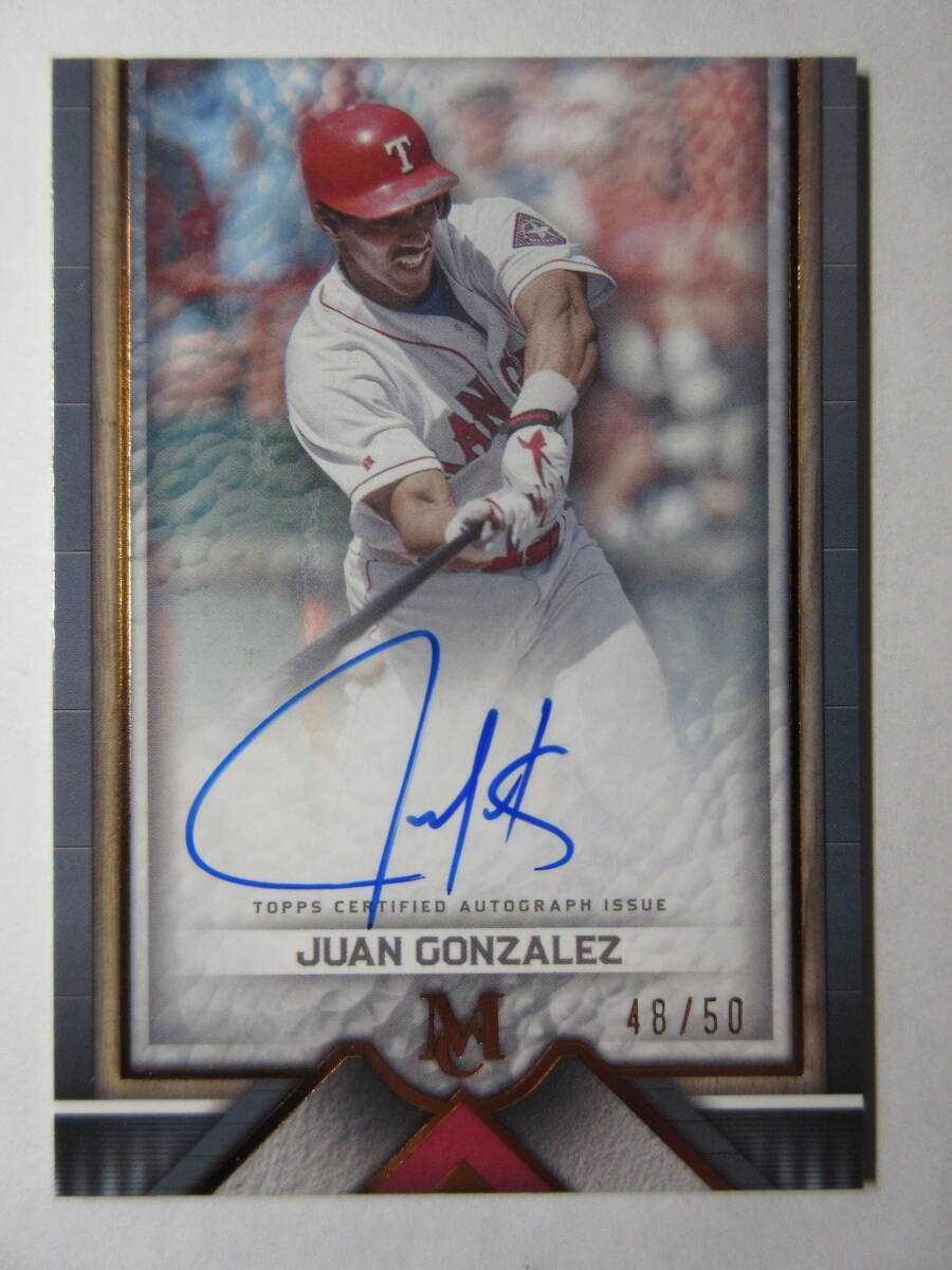 2023 Topps Museum Collection Baseball Archival Autograph Juan Gonzalez/50 フアン・ゴンザレス サイン レンジャーズ MVP 外野手の画像1