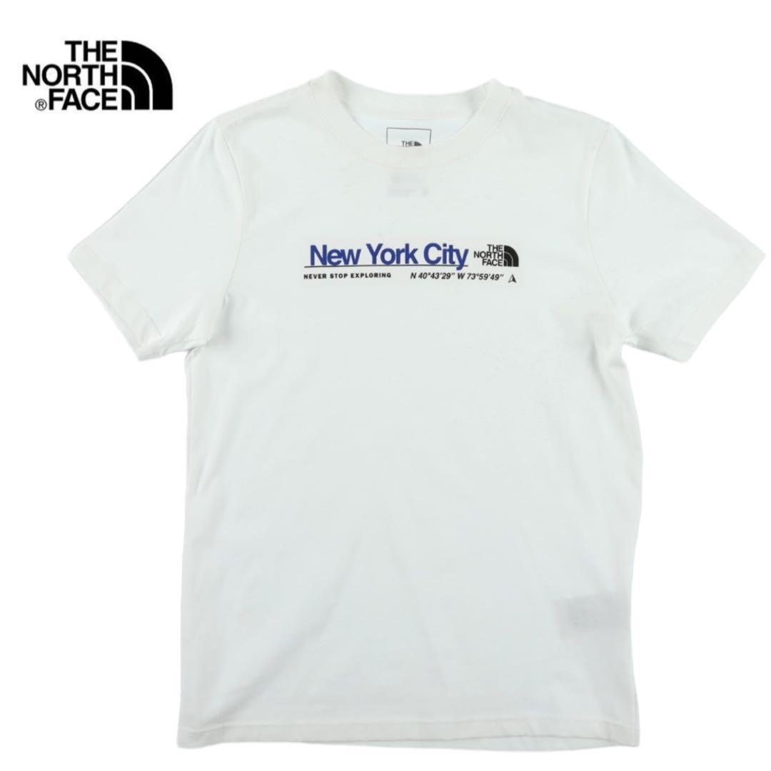 【ニューヨーク限定！】ノースフェイス メンズ Tシャツ 半袖 S 白 ロゴ NYC アメリカ限定 ホワイト THE NORTH FACE 夏服 春 M服 US限定_画像4