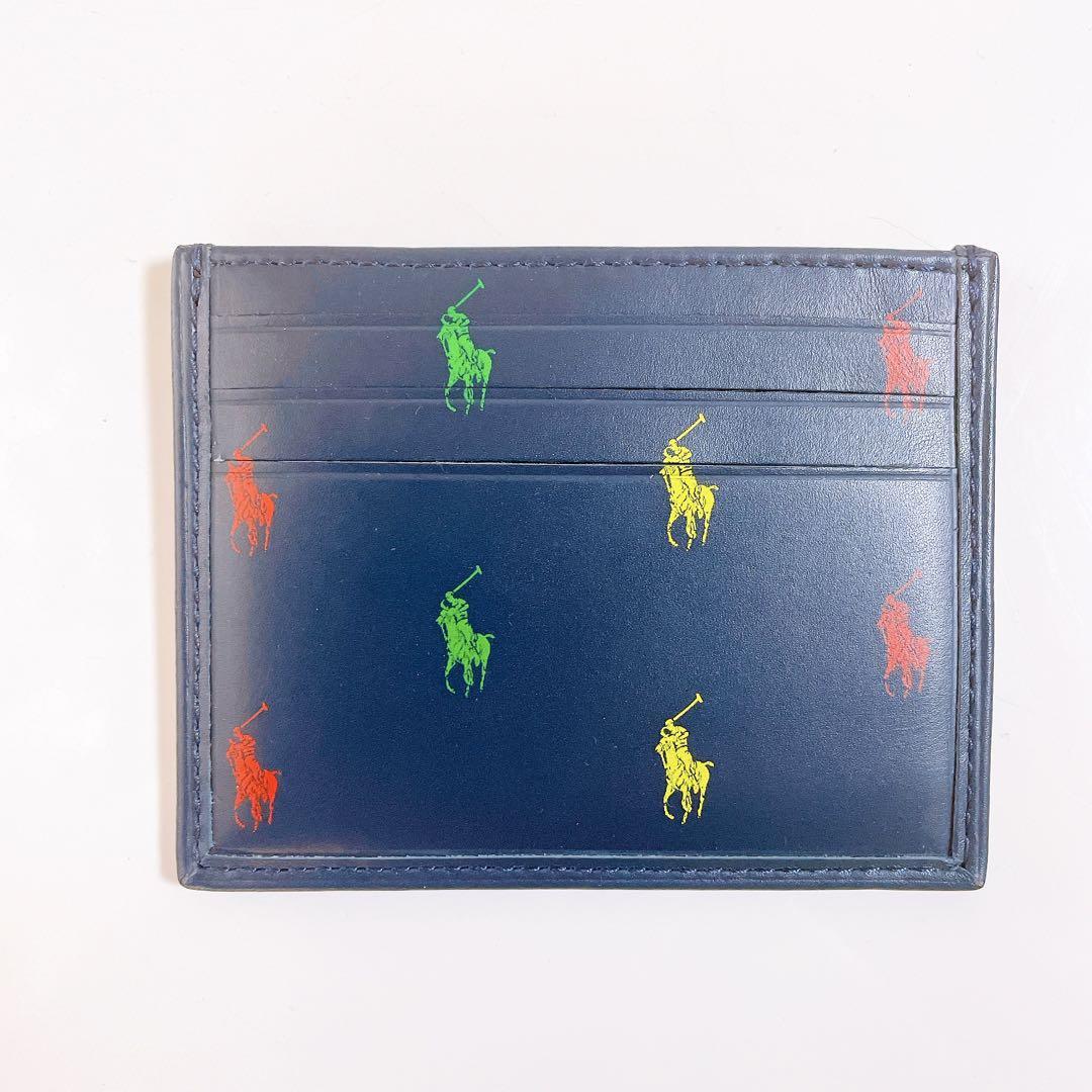 【海外限定】ラルフローレン Ralph Lauren ポニー柄 カードケース 紺 ギフト プレゼント ネイビー 定期入れ サイフ 二つ折り