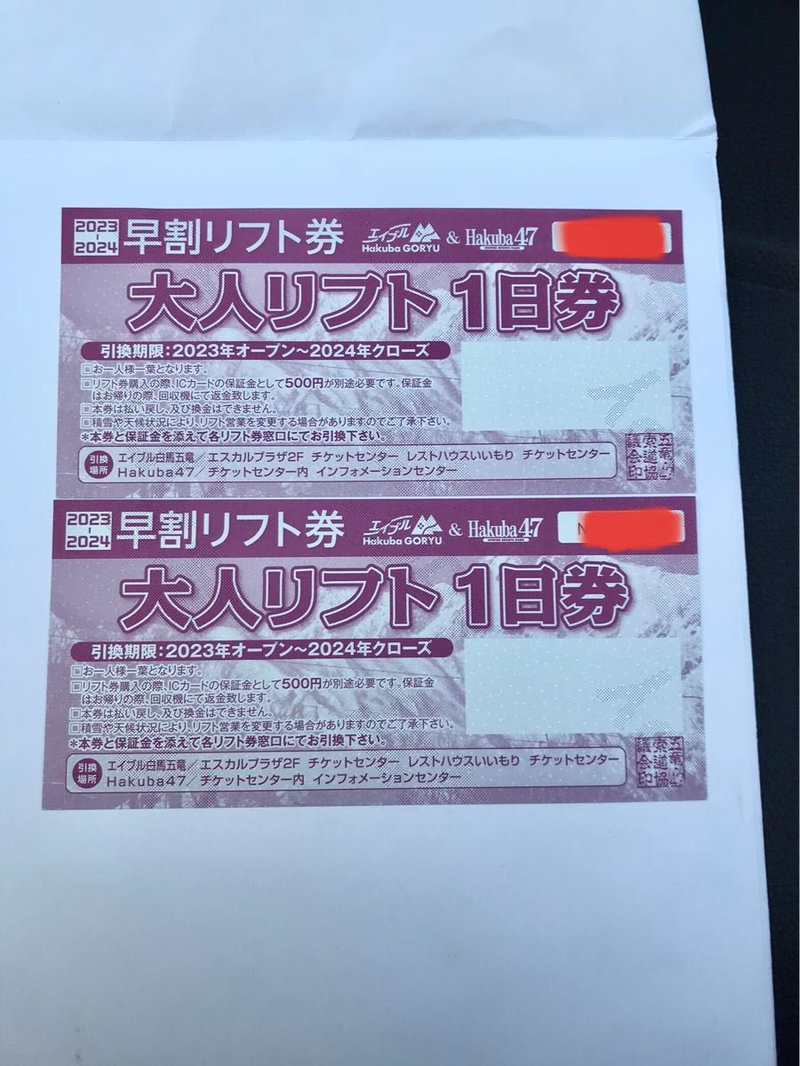 エイブル白馬五竜 Hakuba47 大人リフト1日券2枚｜Yahoo!フリマ（旧