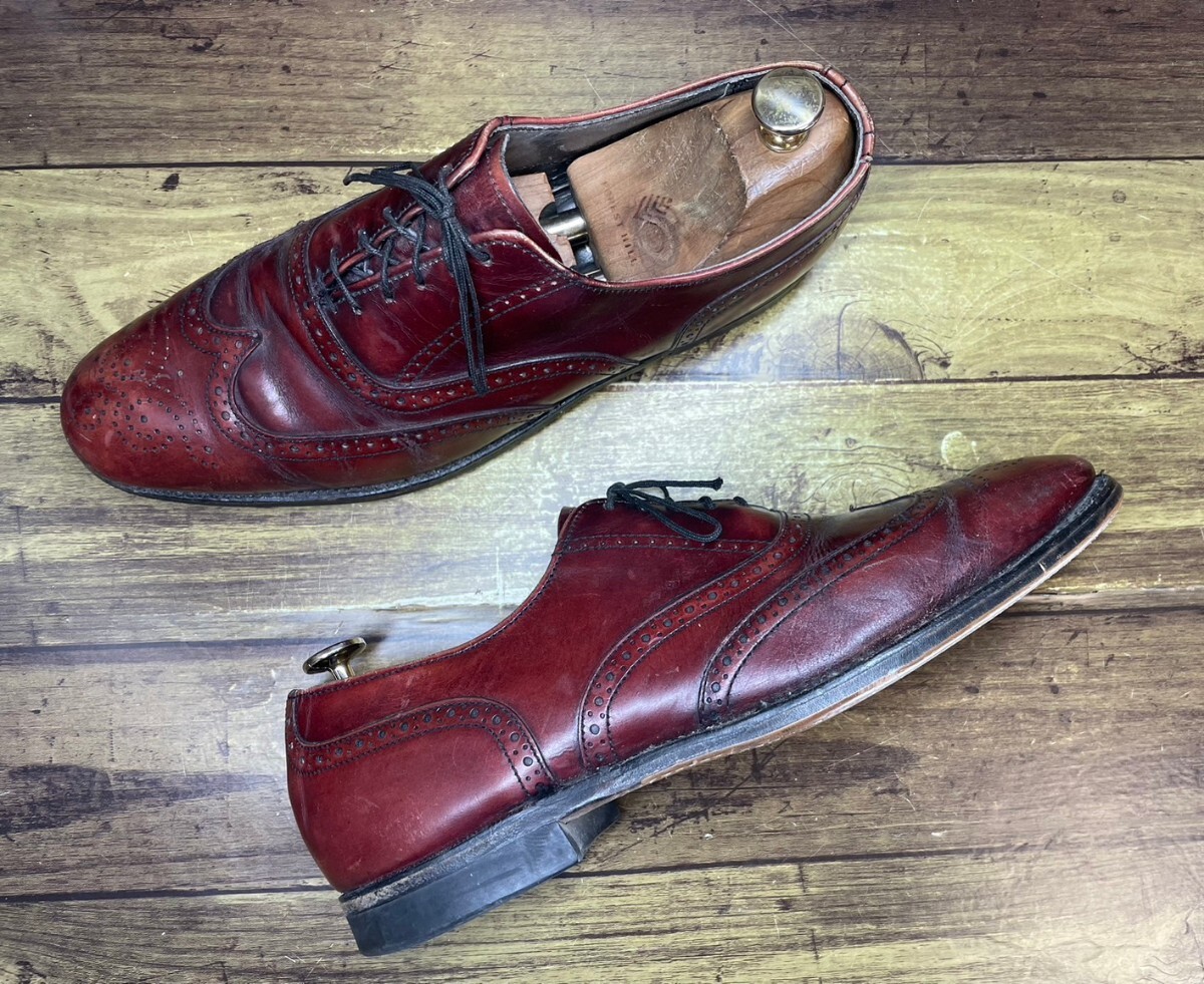  именная техника ..!90\'s старый Logo / Vintage!USA/ America производства! Dexter высококлассный кожа Loafer / Wing chip! шедевр Cherry красный 27.5cm/US9.5