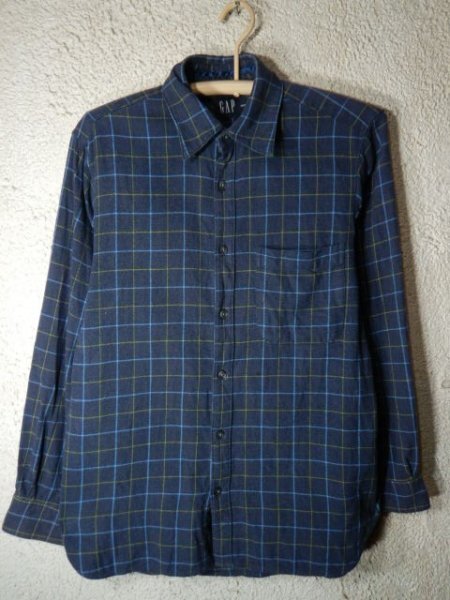 ｎ8787　GAP　ギャップ　長袖　チェック　デザイン　シャツ　人気　00ｓ　vintage　ビンテージ　送料格安