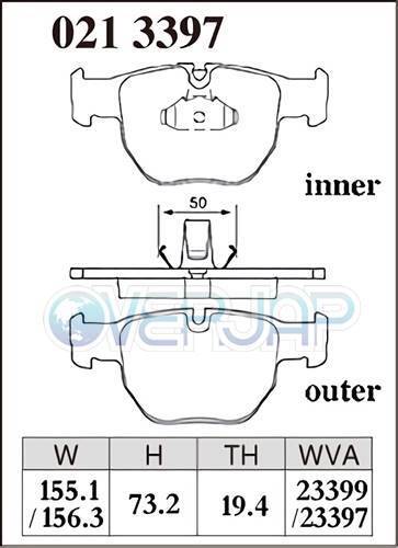 M0213397 DIXCEL Mタイプ ブレーキパッド フロント用 ランドローバー RANGE ROVER (III) LM44 2002/4～2005/6 4.4 V8 車台No.～5A999999_画像2