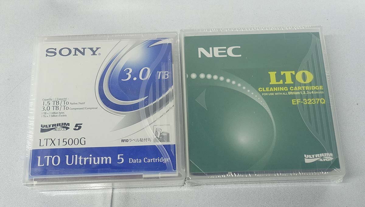 4個セット 未開封 SONY LTX1500G LTO5 Ultrium 5 NEC クリーニング カートリッジ データ テープ サーバー PC ドライブ ソニー S032807の画像2