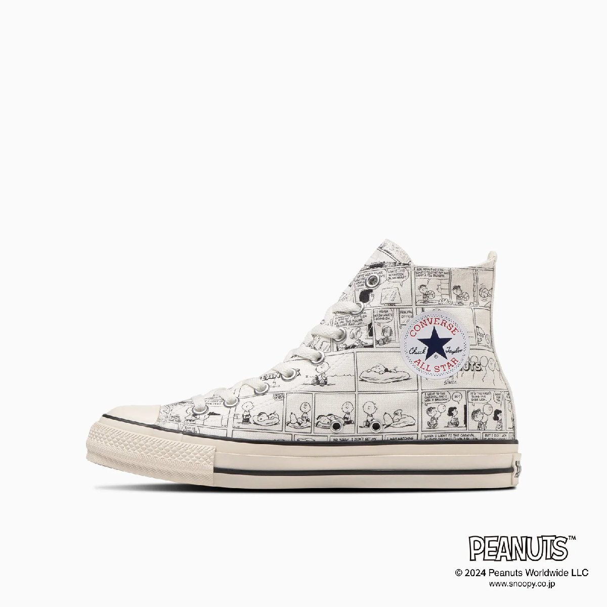 ★2024春夏★CONVERSE ALL STAR（R）PEANUTS CP HI（コンバース　オールスター（R）ピーナッツ　ＣＰ　ＨＩ）オフホワイト27.0