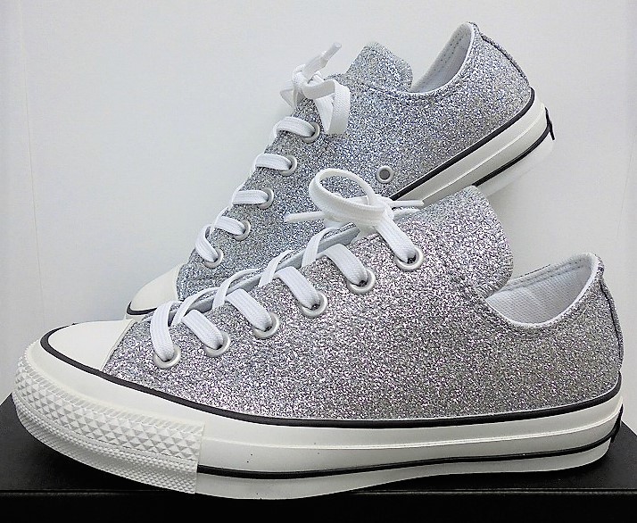 ★新品★コンバース　ALL STAR 100 GLITTER OX （オールスター 100グリッター ）シルバー30.0