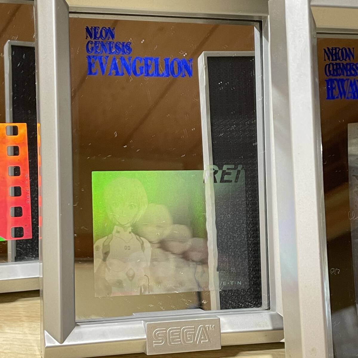 BC195【アニメグッズ】エヴァンゲリオン パブミラー2 ホログラムバージョン　全5種　非売品　1997年　5点セット スタンド　鏡　SEGA エヴァ_画像6