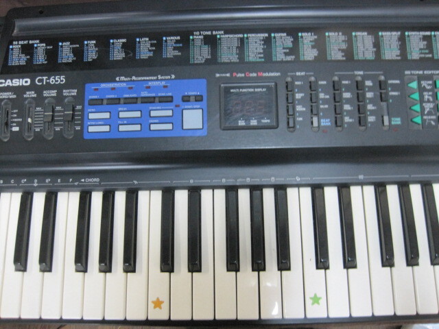 【P114】CASIO カシオ 電子キーボード CT-655 TONE BANK 61鍵盤ピアノ キーボード 音出し確認済 ACアダプタ付の画像4