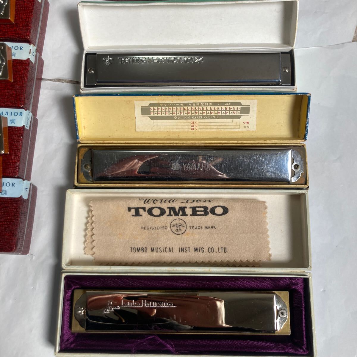 送料無料 ハーモニカ 10本セット TOMBO Professional 22 harmonica 24 OCTAVE YAMAHA NO-4 トンボ ヤマハ オクターブ 複音ハーモニカ_画像3