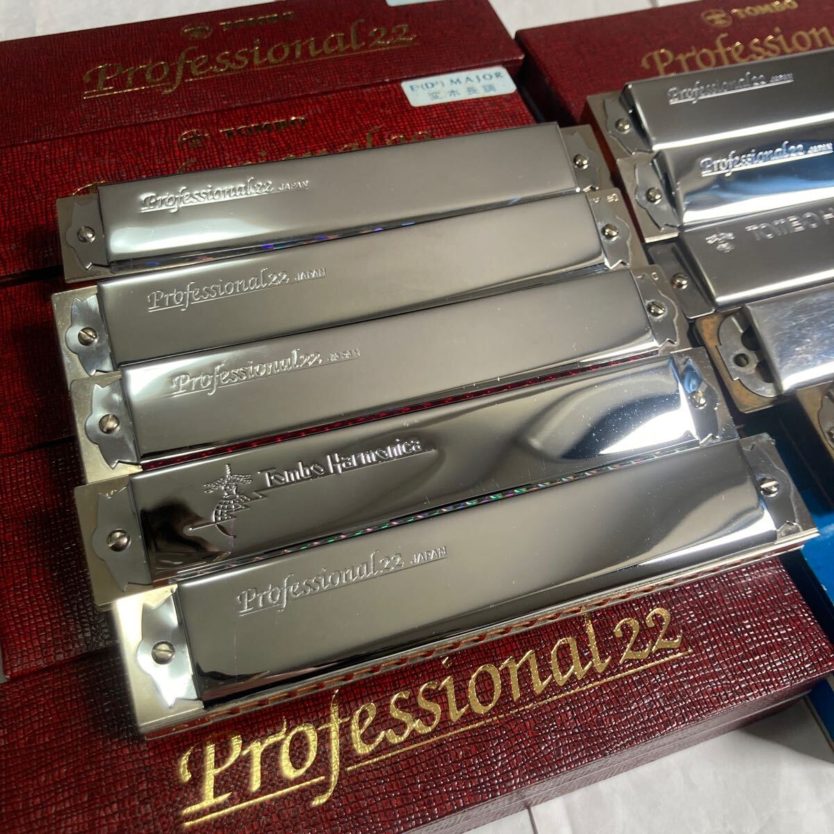 送料無料 ハーモニカ 10本セット TOMBO Professional 22 harmonica 24 OCTAVE YAMAHA NO-4 トンボ ヤマハ オクターブ 複音ハーモニカ_画像4