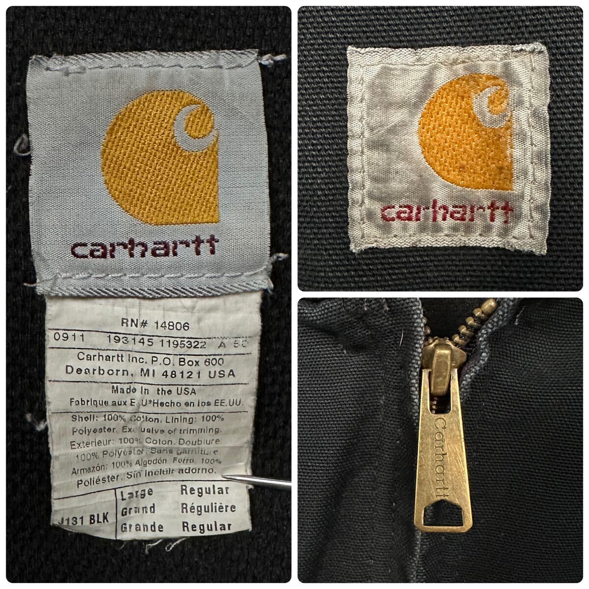 carhartt 00s USA製 ボロ ダック アクティブジャケット カーハート ビンテージ ワーク 古着 パーカー_画像9