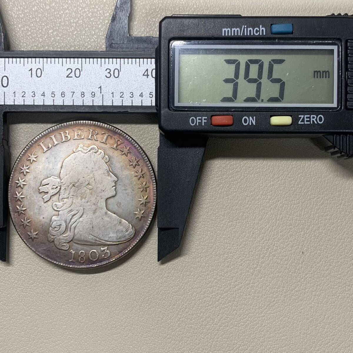 銀貨　古銭　アメリカ　1803年　自由の女神　リバティ　星の数・13　イーグル　1ドル　大型　コイン　硬貨_画像4