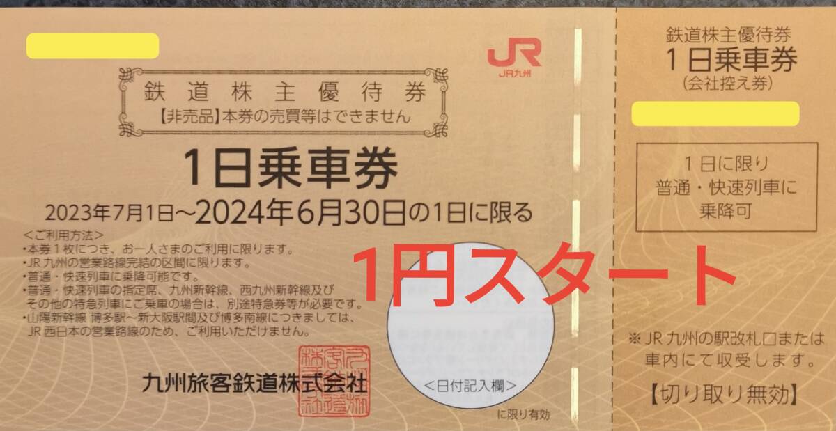 JR九州の株主優待券　2枚セット_1円スタート