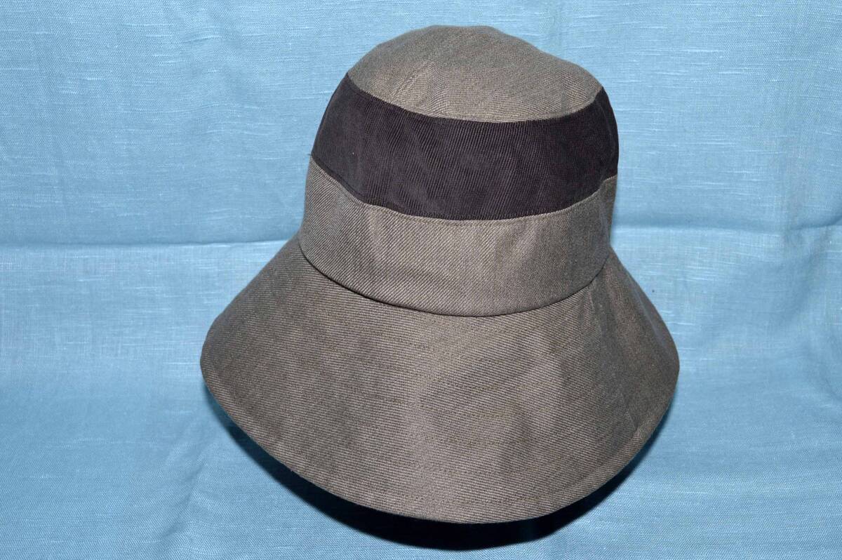  chestnut .bai color * flax 100% hat ( made in Japan * used beautiful goods )
