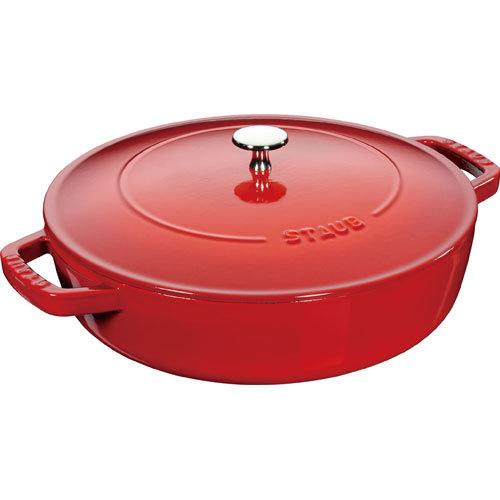 新品 シリアルナンバー staub ストウブ ブレイザー ソテーパン チェリー 24cm【日本正規販売品】 Braiser 40511-475_画像8