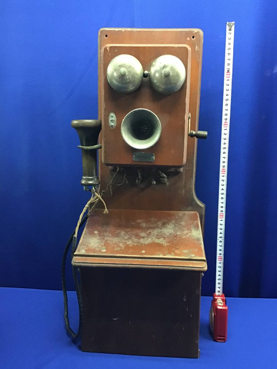 Showa Retro | wooden telephone machine | Tokyo Oki Electric corporation | Showa era 6 year 8 month | war front | wall use | Vintage 
