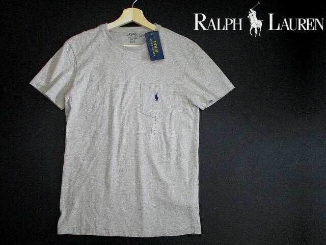 定価13200円■ 新品 未使用 即決　安い！　ポロ ラルフローレン　胸ポケット　Tシャツ　グレー　半袖　POLO RalphLauren　国内正規品_画像1