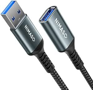 NIMASO USB 延長ケーブル USB3.0規格 0.5m (タイプAオス - タイプAメス) USB 延長 コード グレ_画像1