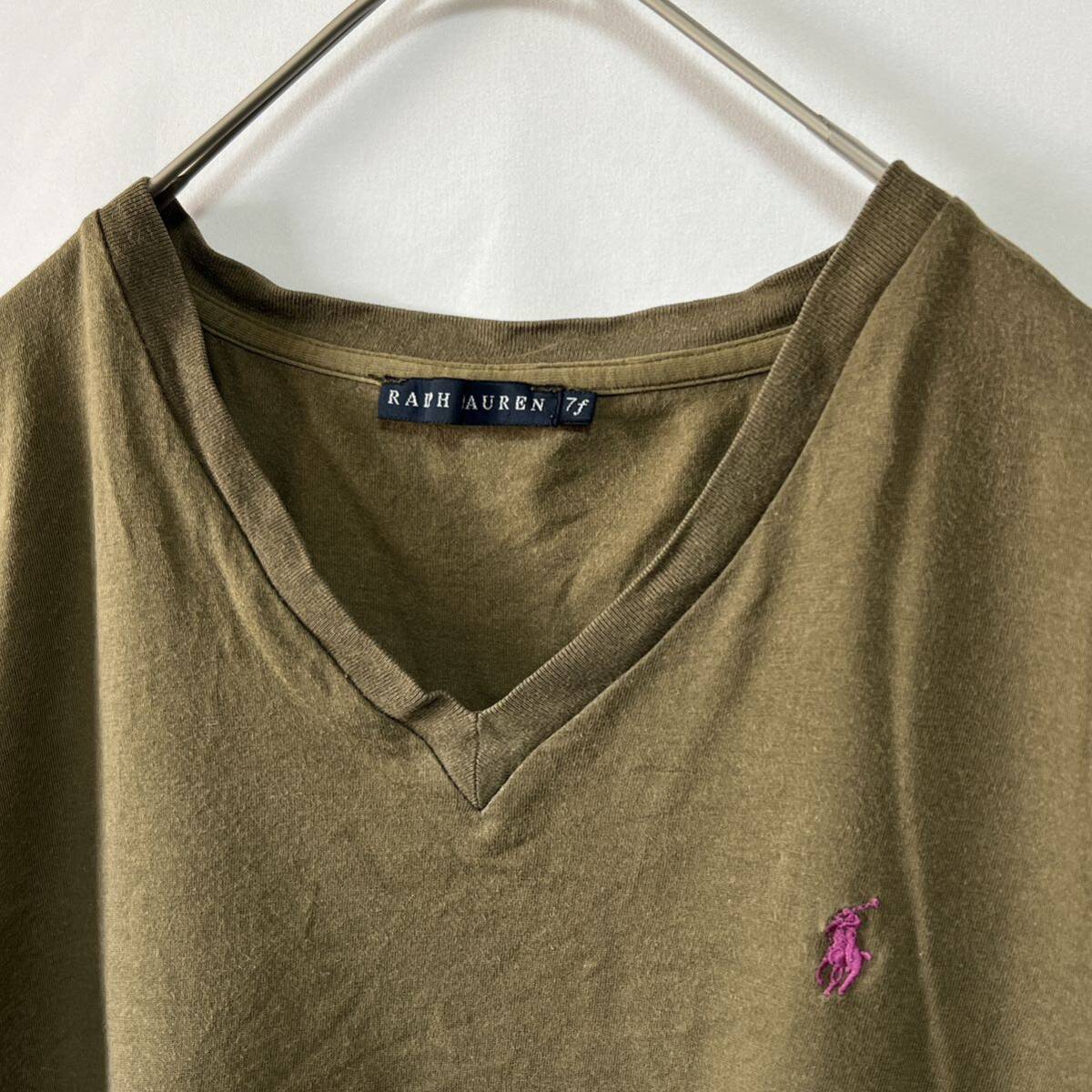 Ralph Lauren ラルフローレン　90’s Vネック 半袖Tシャツ ポニーロゴ インパクト21 サイズ7f_画像3
