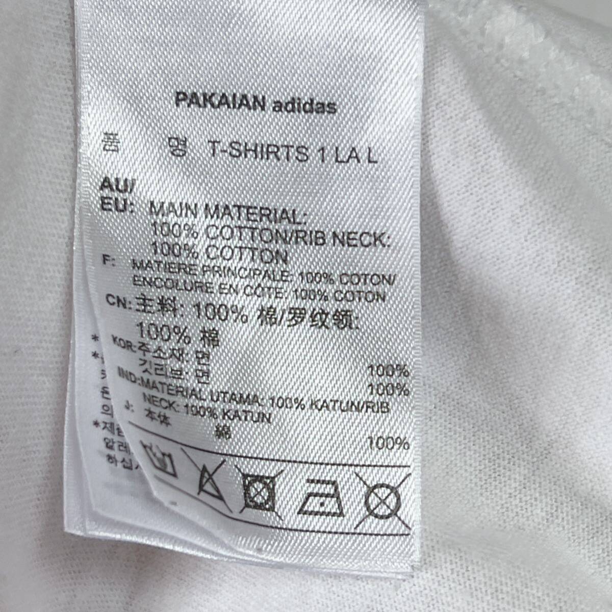 adidasアディダス　半袖Tシャツ ビッグプリント　トレフォイルロゴ　サイズM_画像6