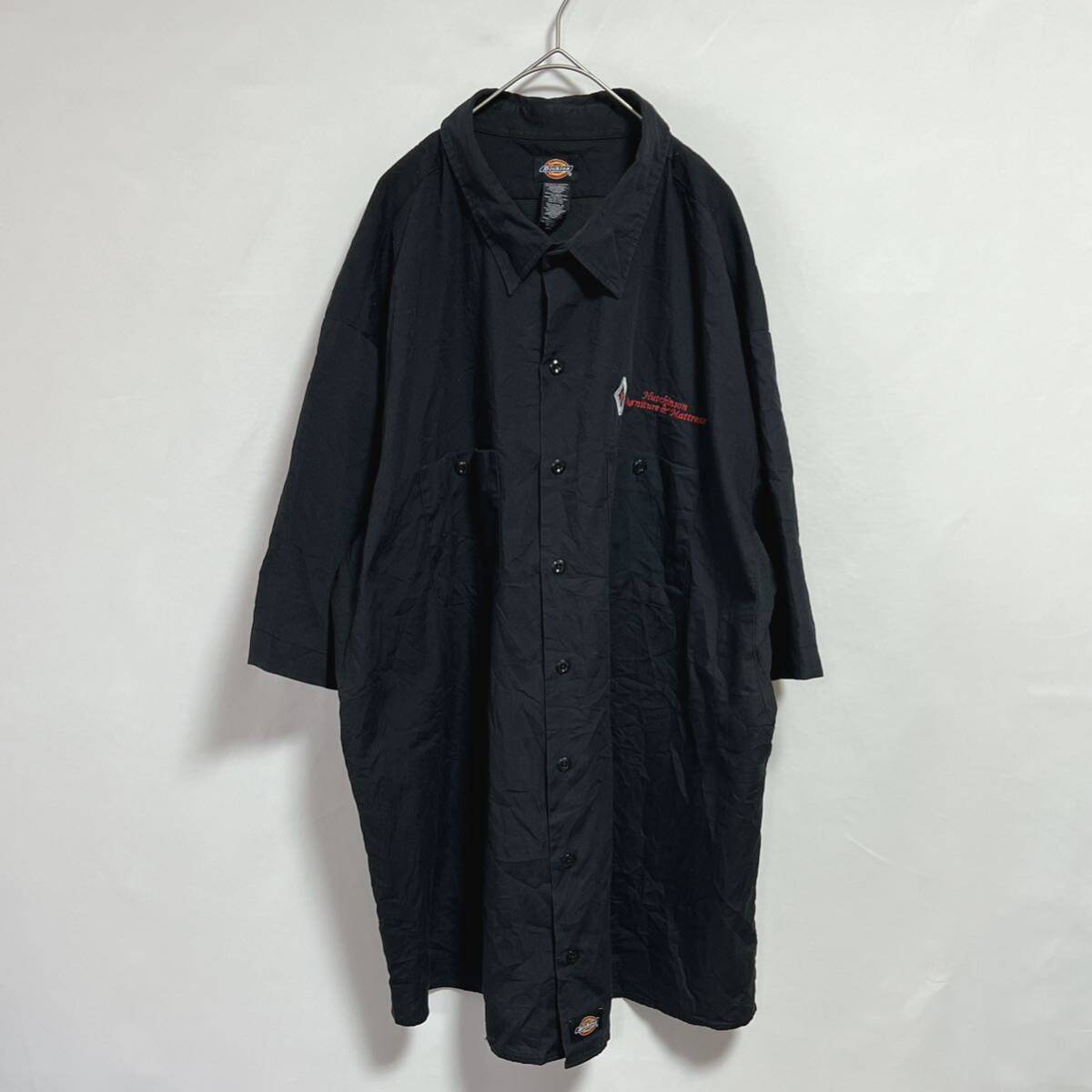 Dickies ディッキーズ　ワークシャツ 半袖シャツ　ロゴ刺繍　ブラック　ビッグサイズ3XL オーバーサイズ_画像1