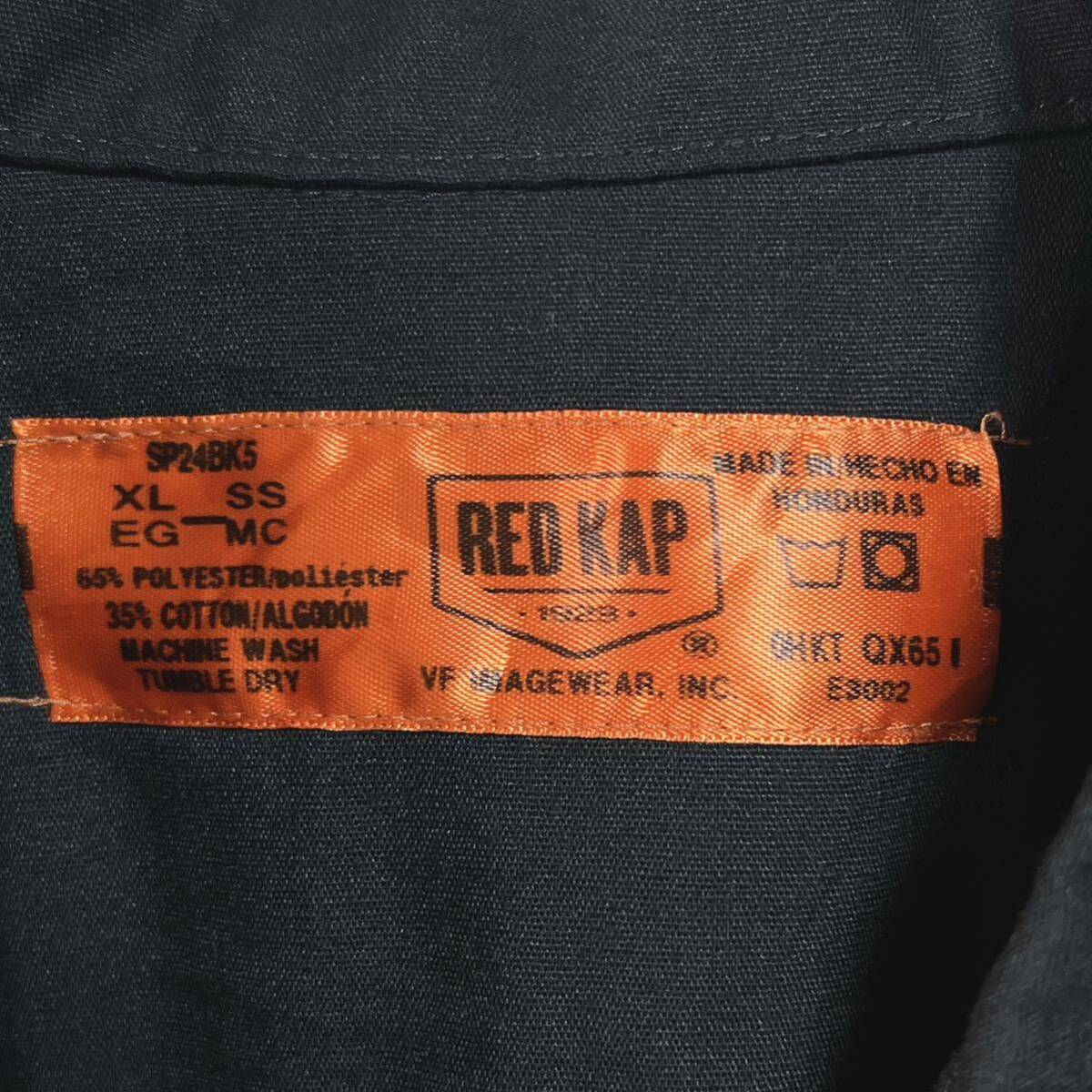 RED KAP レッドキャップ　ワークシャツ　半袖シャツ　ロゴプリント　バックプリント　ブラック　サイズXL_画像4