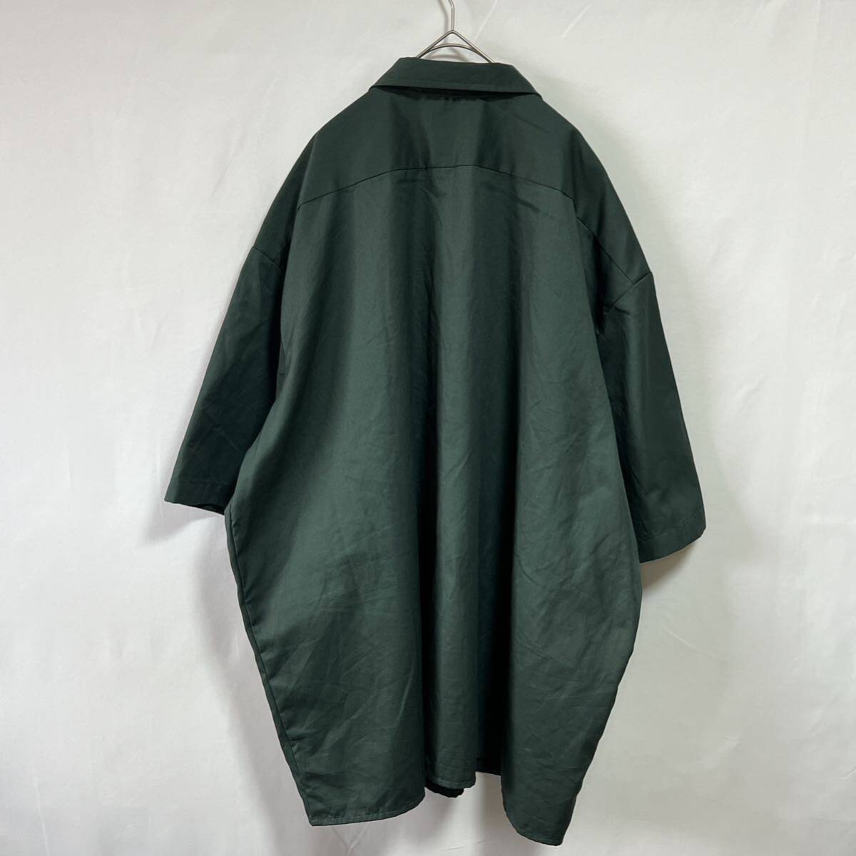 Dickies ディッキーズ ワークシャツ 半袖シャツ ワンポイントロゴ グリーン系 ビッグサイズ4XL オーバーサイズ ビッグシルエットの画像2