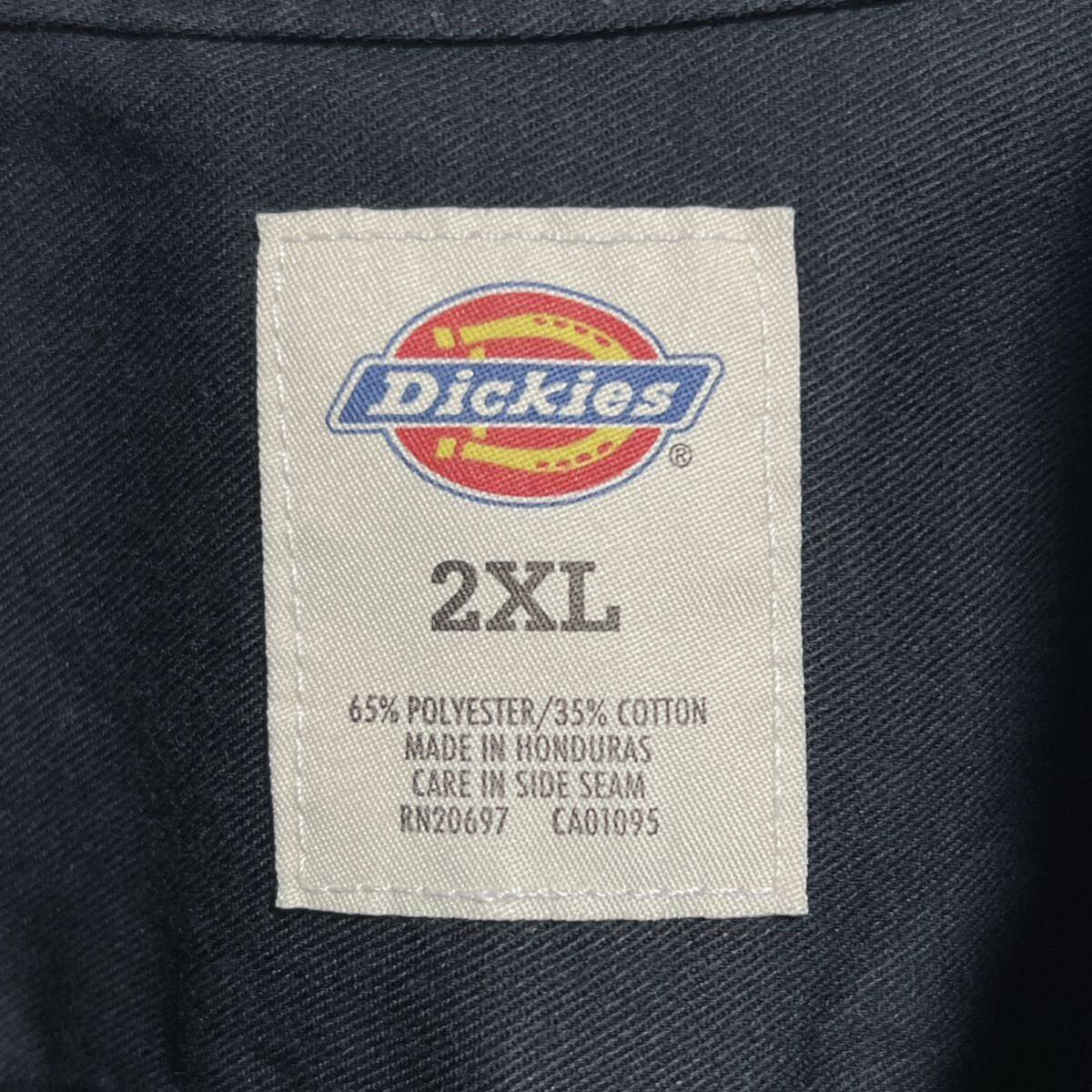 Dickies ディッキーズ ワークシャツ 半袖シャツ ワンポイントロゴ ブラック ビッグサイズ2XL オーバーサイズの画像5