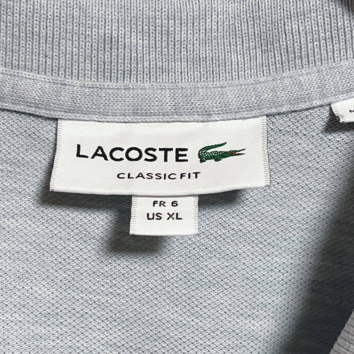 LACOSTE ラコステ　半袖ポロシャツ　ワンポイントロゴ 鹿の子　クラシックフィット　サイズ6 XL_画像5