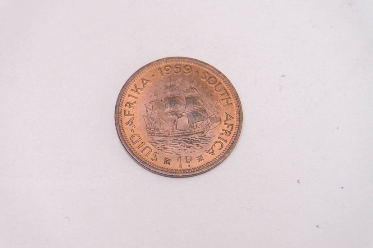 エリザベス女王 2世 SOUTH AFRICA 1959 コイン 硬貨 アフリカの画像2