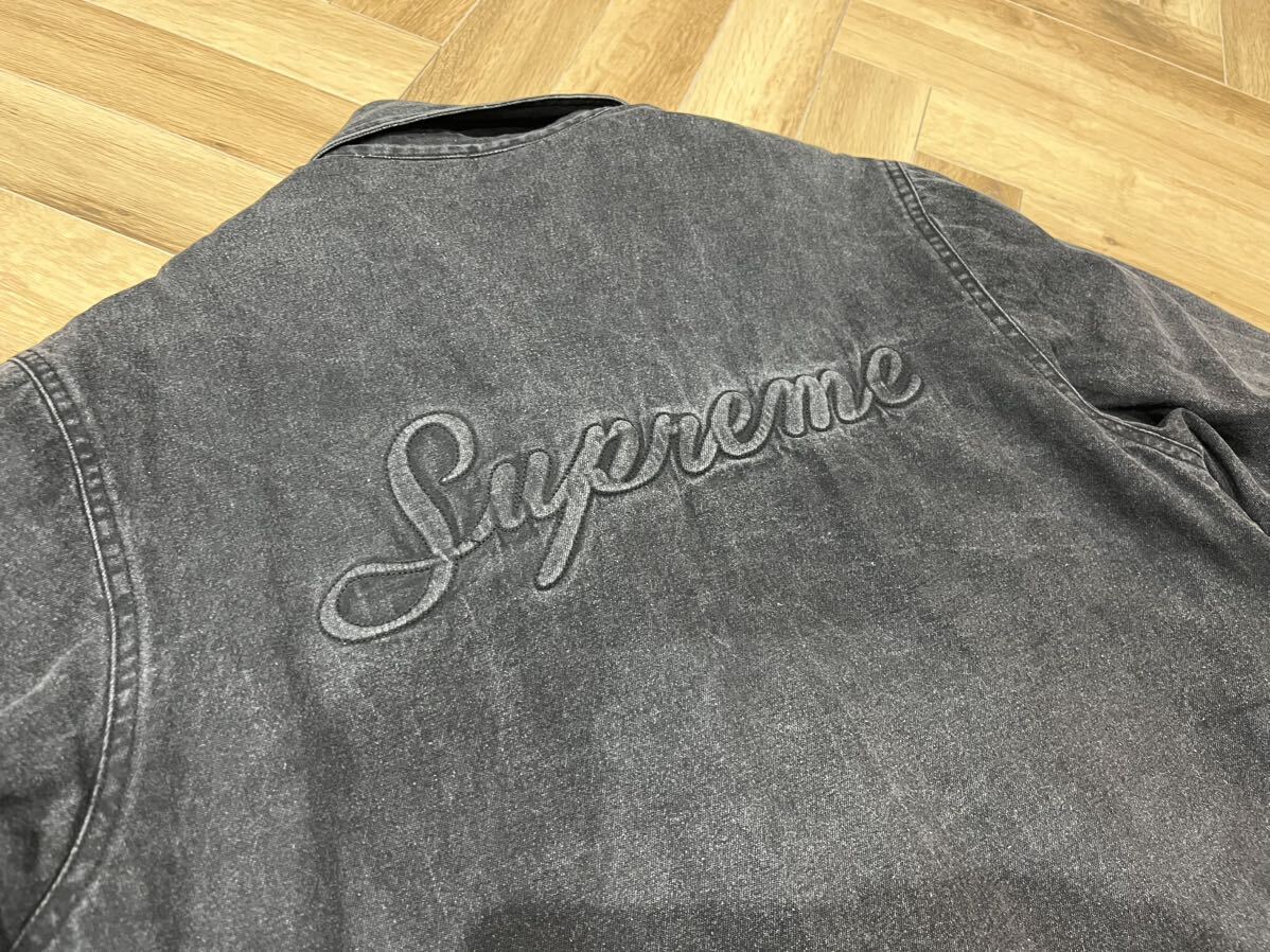 supreme Sherpa Lined Denim Shirt デニム　シュプリーム　ジャケット ボア ロゴ ブラックデニム Mサイズ