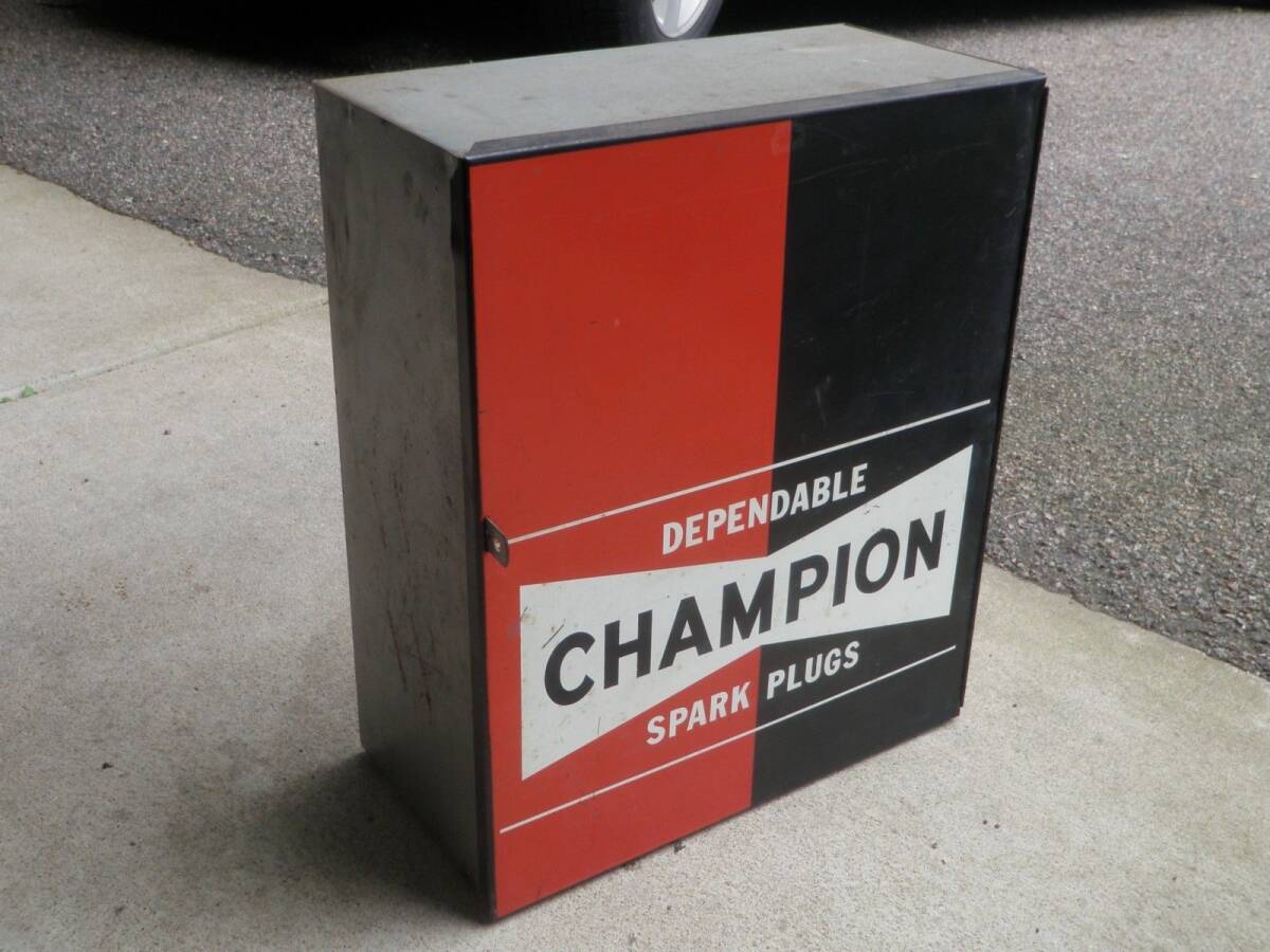 1970’s CHAMPION チャンピオン スパーク プラグ ビンテージ キャビネット_画像1