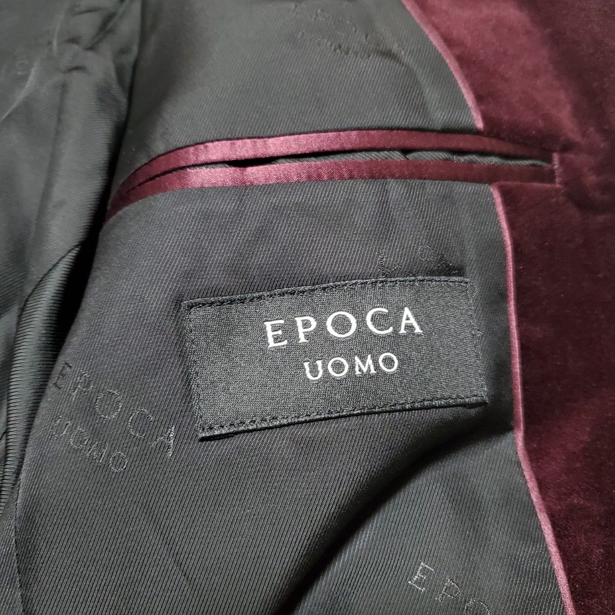 美品EPOCA UOMOエポカウォモ ベロア テジャケット 銀ボタン サイズ50