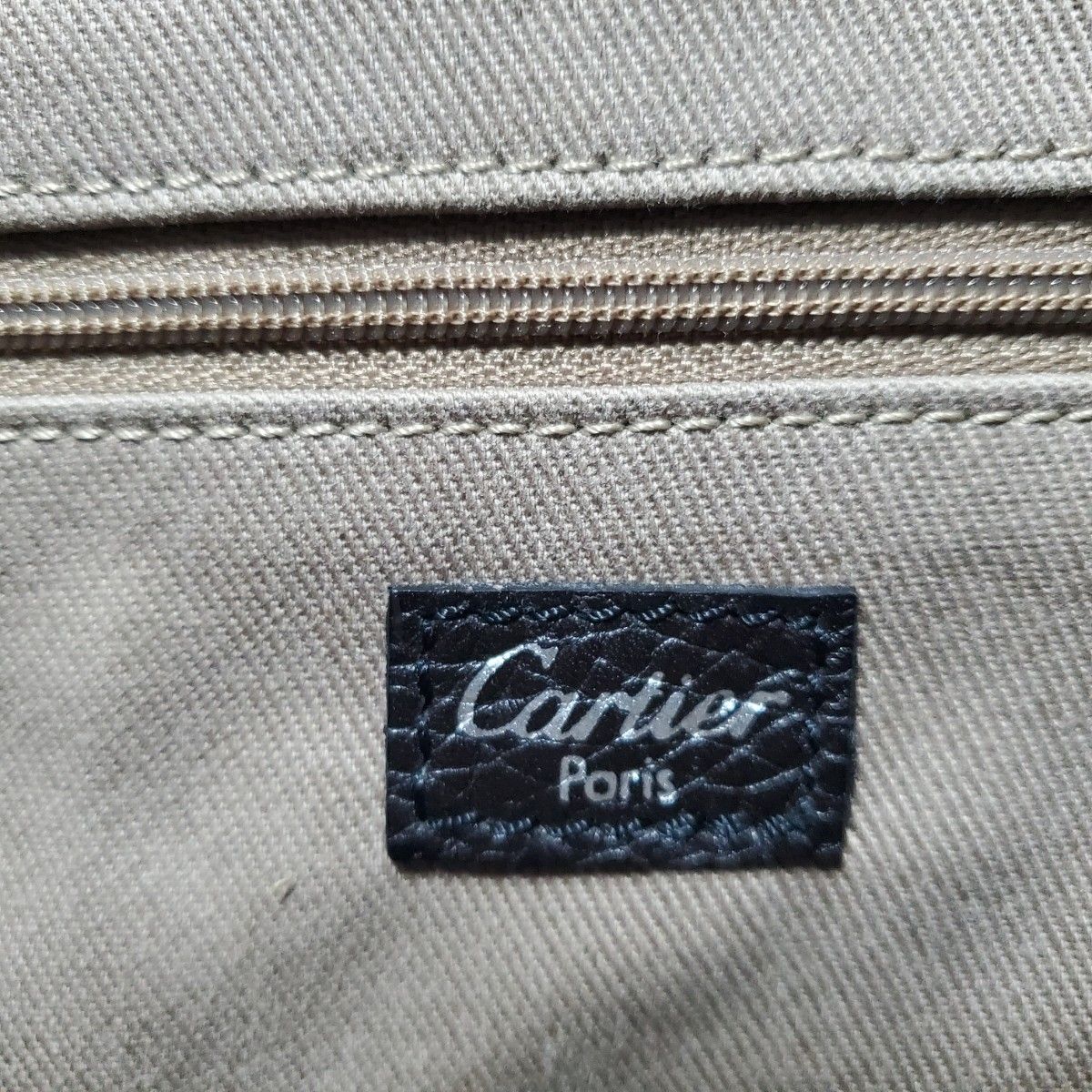 美品Cartierカルティエ ビジネスバッグ サントス ダークブラウン　レザー 本革 ハンドバッグ