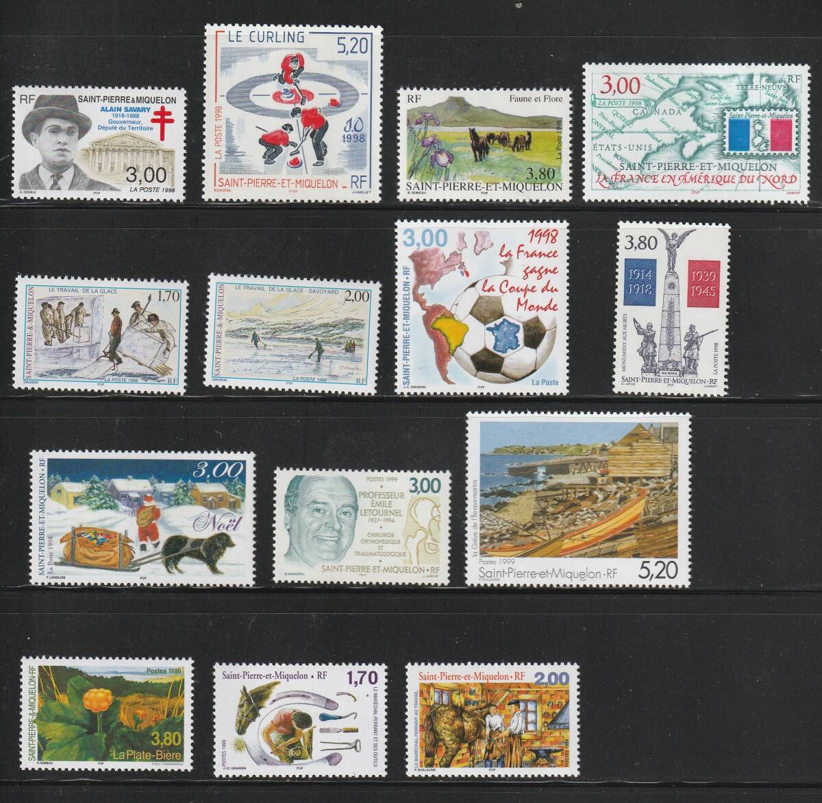 （サンピエール島）1998年記念切手14種、スコット評価19ドル（海外より発送、説明欄参照）_画像1