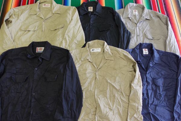 LSH-WK13 ディッキーズ Dickies 長袖ワークシャツ 無地 プレーン￥1～ビンテージUS古着卸セット業者まとめ売り_画像1