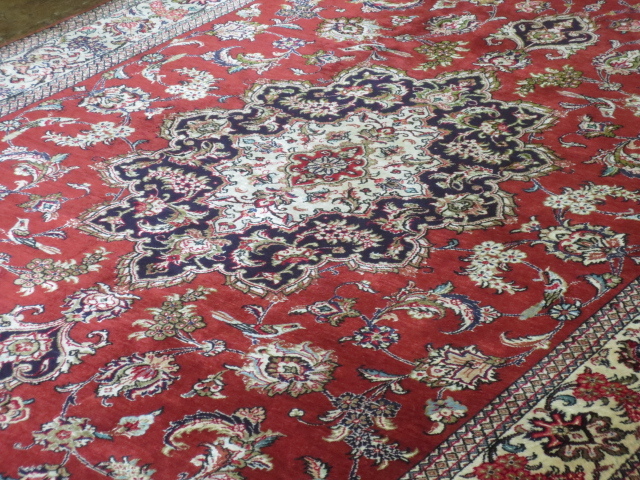 最高級 手織り シルク 72万ノット Zaaro nim ザロニム メダリオン ペルシャ 絨毯 1515mm x 1005mm 敷物 カーペット ラグ 美術品の画像2
