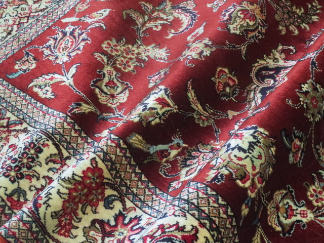 最高級 手織り シルク 72万ノット Zaaro nim ザロニム メダリオン ペルシャ 絨毯 1515mm x 1005mm 敷物 カーペット ラグ 美術品の画像8
