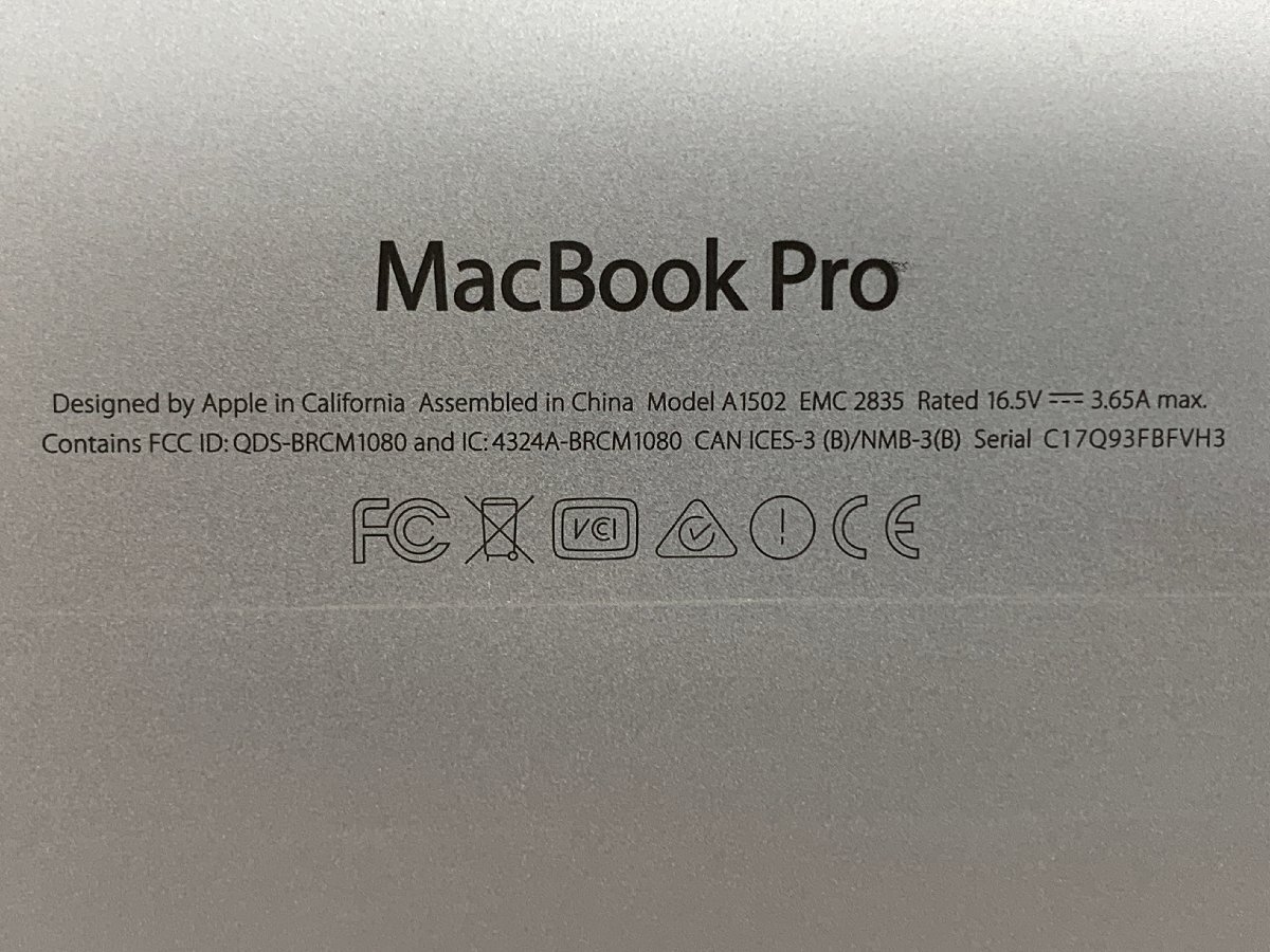 【ハード王】1円～/APPLE MacBookPro A1502 EMC2835/Corei5-5257U/8GB/ストレージ無/5606-G22_画像7