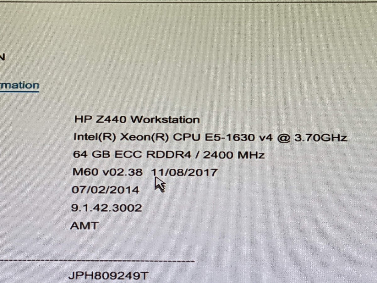 【ハード王】1円～/HP Z440 Workstation/XEON E5-1630 v4/64GB/ストレージ無/10045-H4_画像2