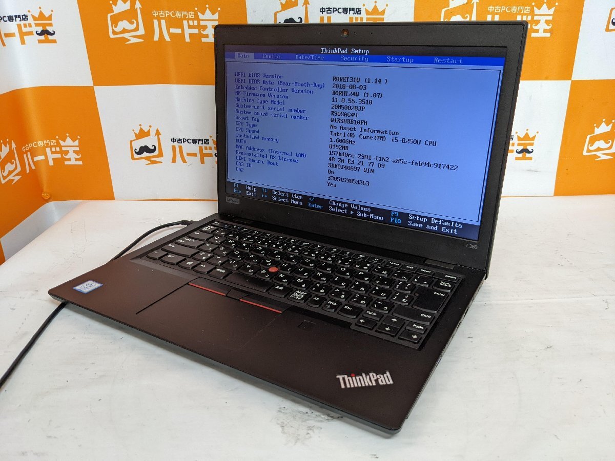 【ハード王】1円～/Lenovo ThinkPad L380 20M50028JP/Corei5-8250U/8GB/ストレージ無/10051-D32_画像1